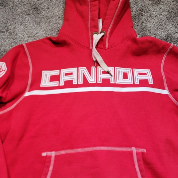 Mens Medium Canadian Olympic Team Red Hoodie Sweatshirt 2006 2008‎ Canada HBC - Picture 2 of 9